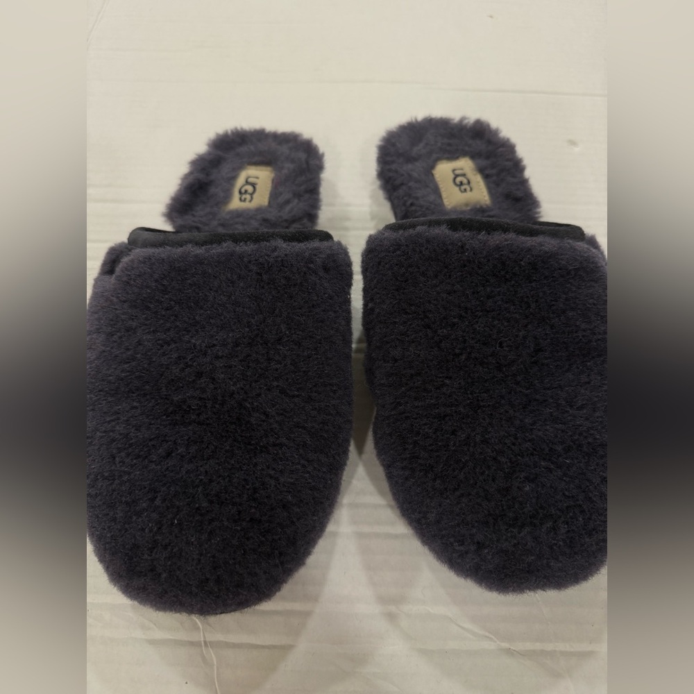 UGG FLUFFETTE True Womens Size 9 Navy Blue Slip On Slippers Shoes 1102594 - Picture 4 of 11